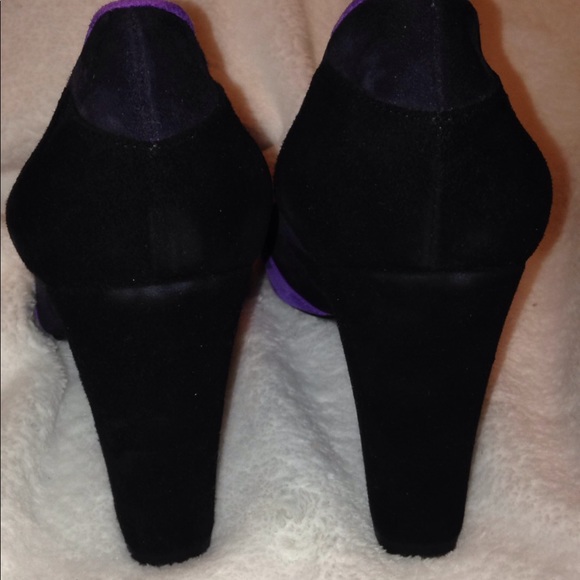 Purple & Black Spectator Style Pumps Heels 10 M EUC - Picture 3 of 5